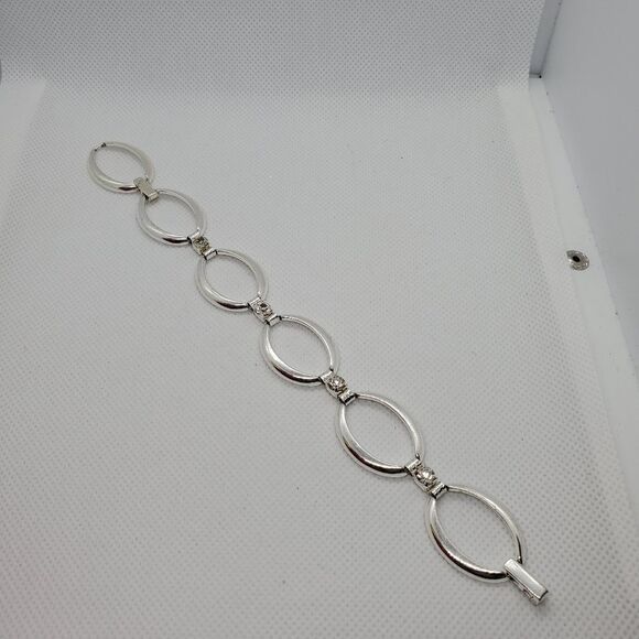 Avon Silver Tone Rhinestone Bracelet - Picture 1 of 3